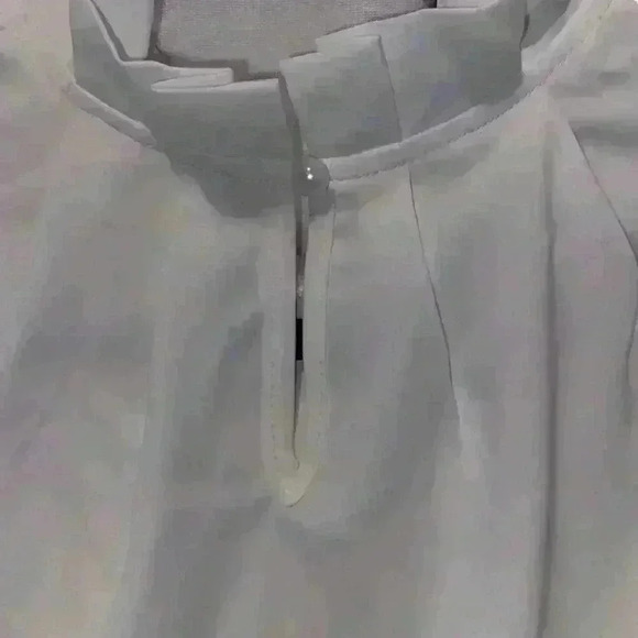 White Long Sleeve Mock Neck Blouse XXL/14 - Picture 5 of 5